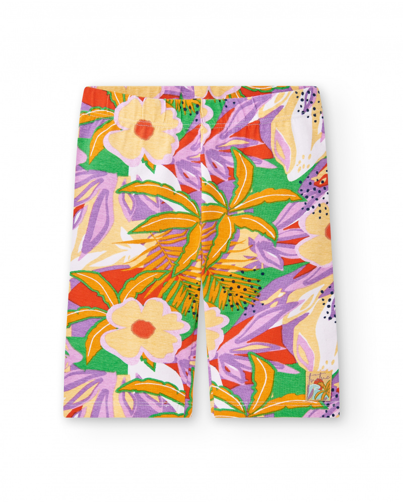 Legging cycliste fille lilas Collection Paradise Beach