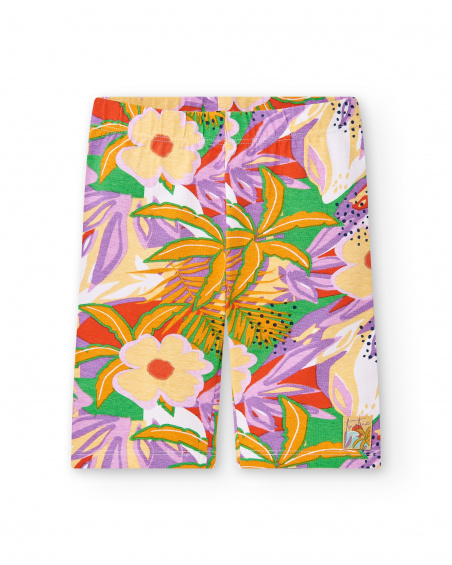 Legging cycliste fille lilas Collection Paradise Beach