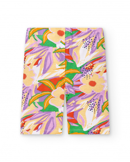 Legging cycliste fille lilas Collection Paradise Beach