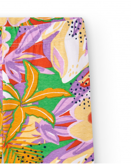 Legging cycliste fille lilas Collection Paradise Beach
