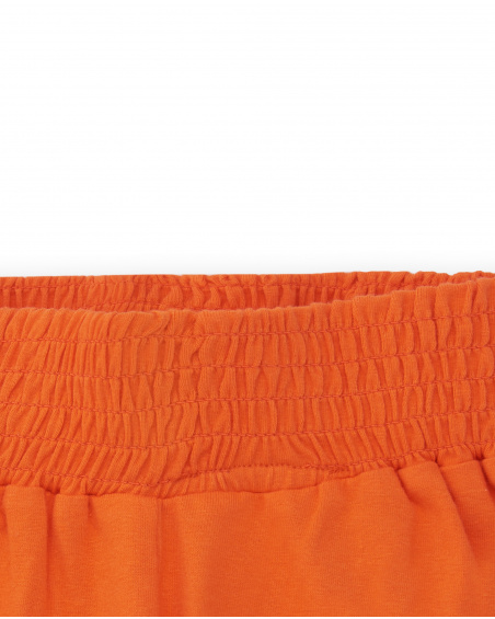 Short fille orange en maille Collection Paradise Beach