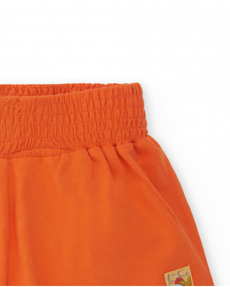 Short fille orange en maille Collection Paradise Beach