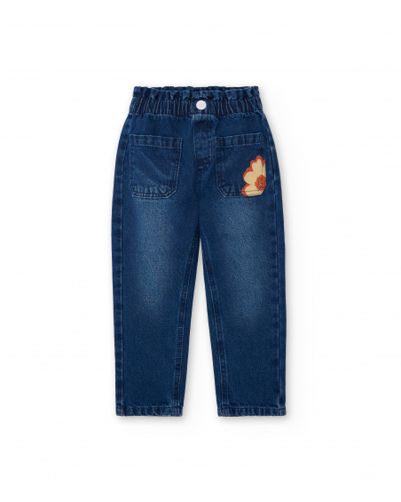 Pantalon en jean bleu fille Collection Paradise Beach
