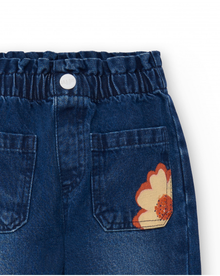 Pantalon en jean bleu fille Collection Paradise Beach