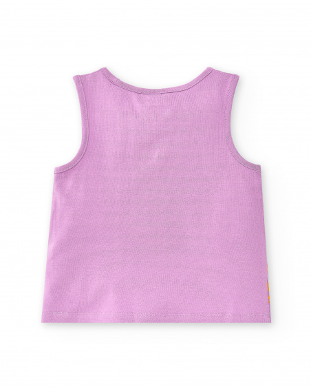 T-shirt fille lilas en maille Collection Paradise Beach T-shirt fille lilas en maille Collection Paradise Beach