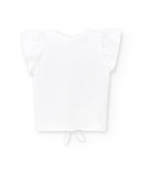 T-shirt fille en maille blanc Collection Paradise Beach
