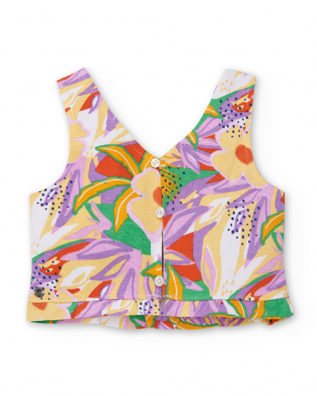 Débardeur fille lilas en maille Collection Paradise Beach