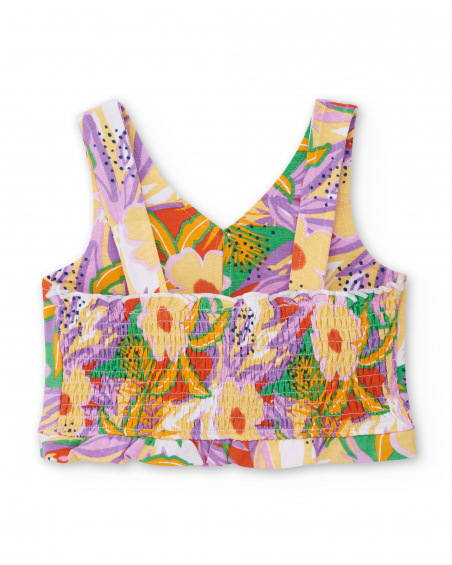 Débardeur fille lilas en maille Collection Paradise Beach