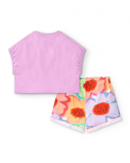 Ensemble tricot fille lilas Collection Paradise Beach