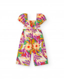 Combinaison fille en popeline orange Collection Paradise Beach