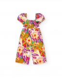 Combinaison fille en popeline orange Collection Paradise Beach