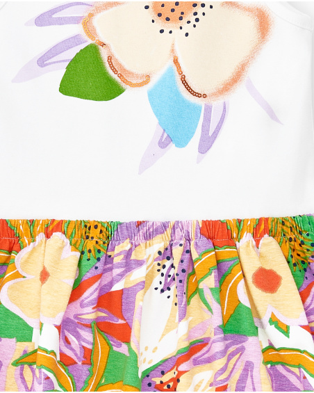 Robe fille en maille blanc lilas Collection Paradise Beach