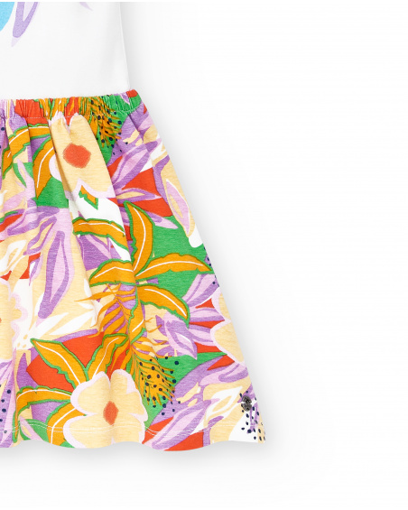 Robe fille en maille blanc lilas Collection Paradise Beach