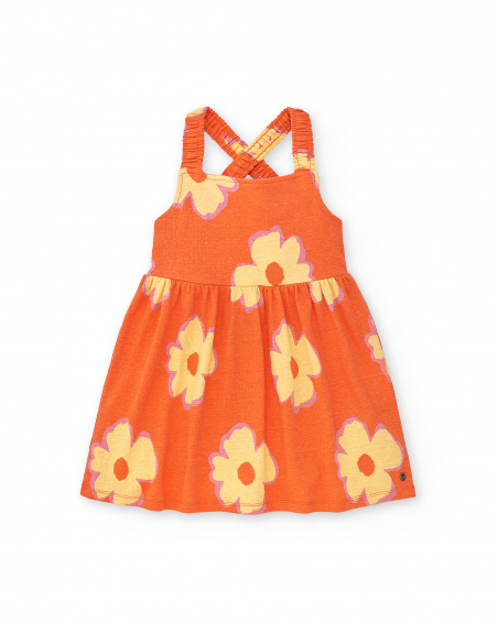 Robe fille en maille orange Collection Paradise Beach