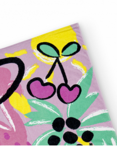 Serviette fille lilas Collection Flamingo Mood