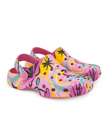 Sabots fille en caoutchouc lilas Collection Flamingo Mood