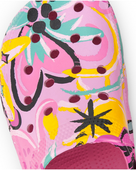 Sabots fille en caoutchouc lilas Collection Flamingo Mood