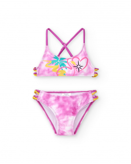 Bikini fille tie-dy lilas Collection Flamingo Mood