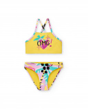 Bikini fille réversible jaune Collection Flamingo Mood
