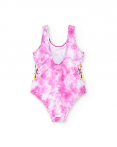 Maillot de bain fille tie dye lilas Collection Flamingo Mood