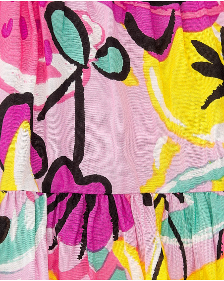 Jupe fille en popeline lilas Collection Flamingo Mood