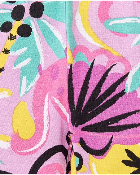 Legging cycliste fille lilas Collection Flamingo Mood