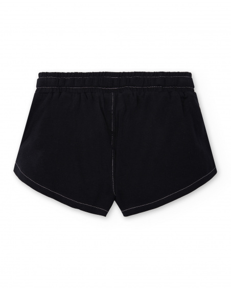Short fille en maille noir Collection Flamingo Mood