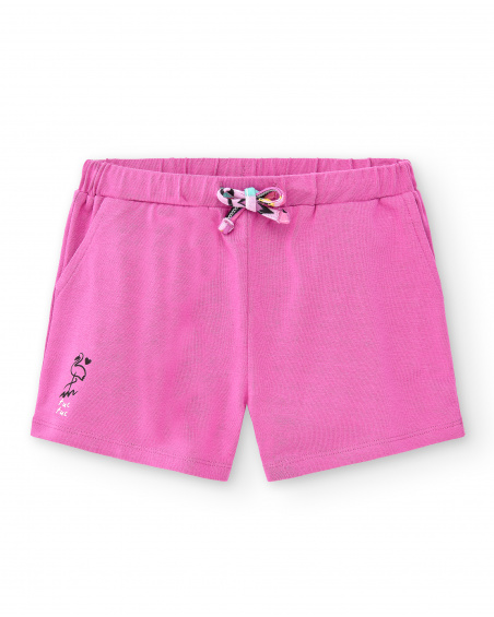 Short fille lilas en maille Collection Flamingo Mood