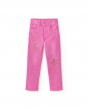 Pantalon fille en jean lilas Collection Flamingo Mood