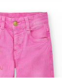 Pantalon fille en jean lilas Collection Flamingo Mood