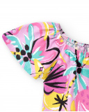 T-shirt fille imprimé lilas en maille Collection Flamingo Mood