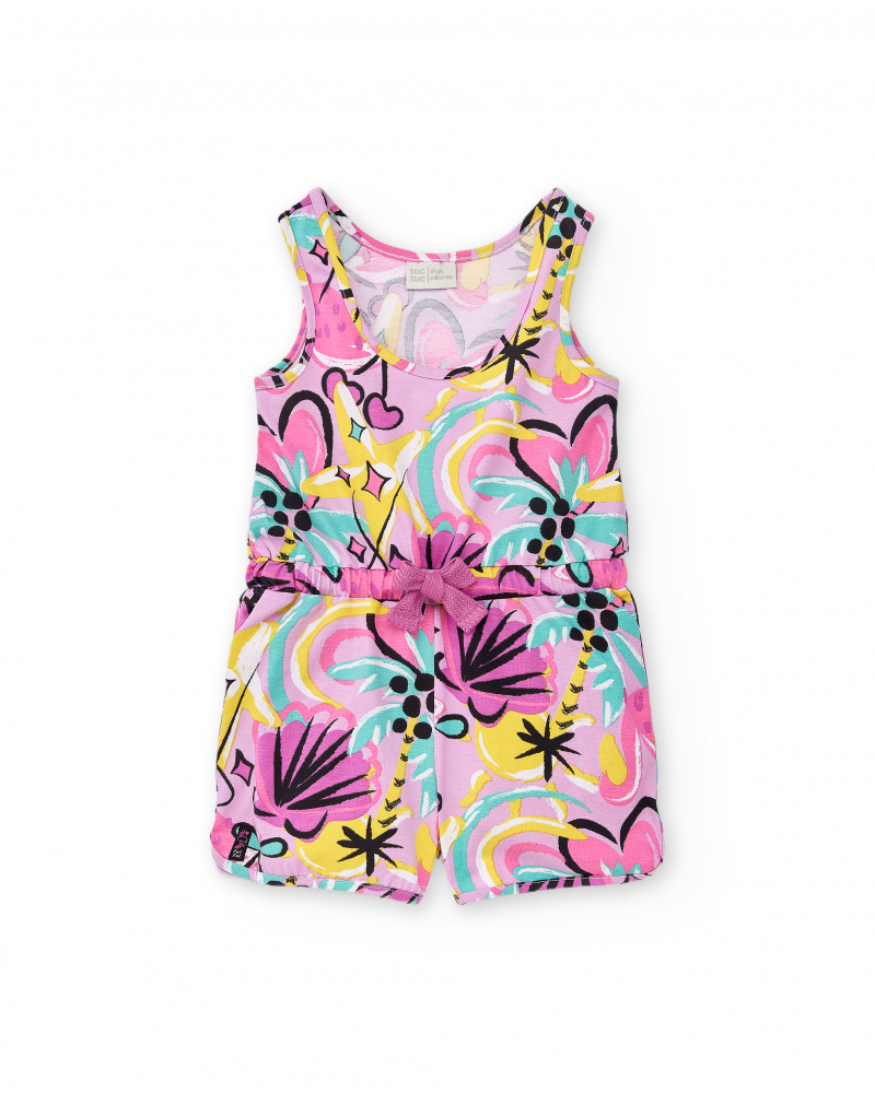 Combinaison fille lilas en maille Collection Flamingo Mood