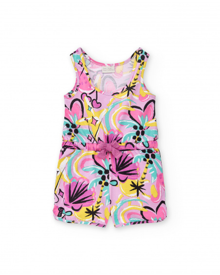 Combinaison fille lilas en maille Collection Flamingo Mood