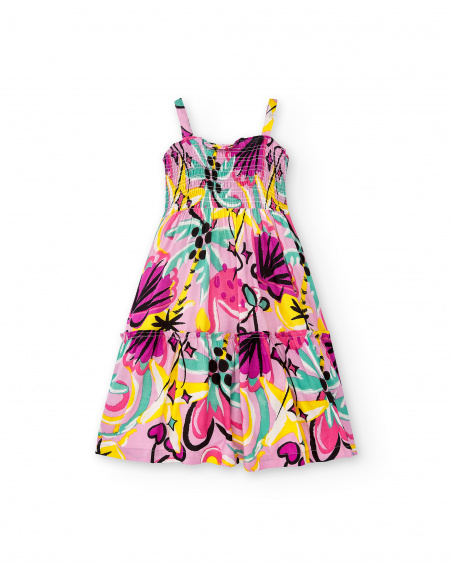 Robe fille en popeline lilas Collection Flamingo Mood