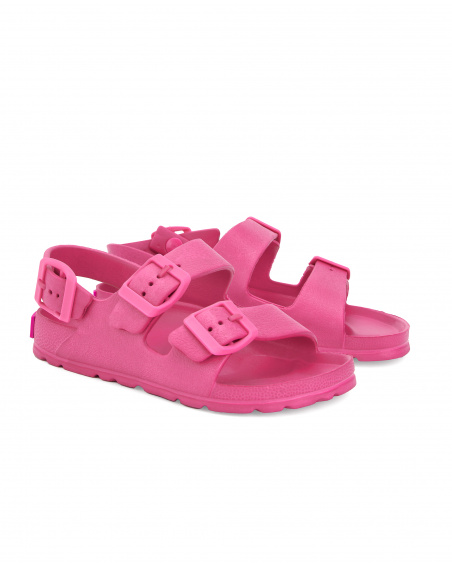 Sandales fille fuchsia en caoutchouc Collection Acid Bloom