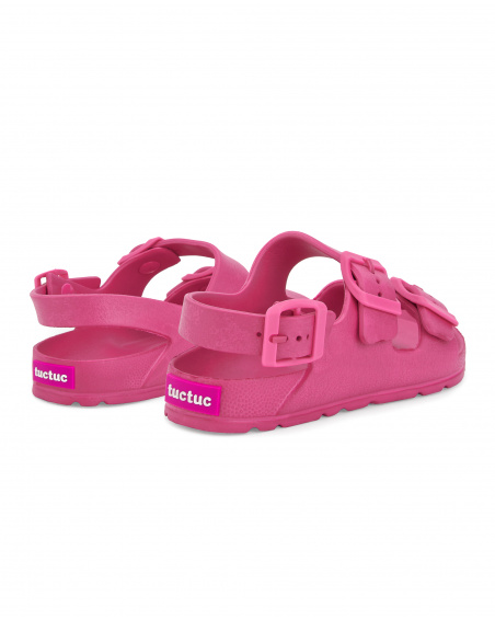 Sandales fille fuchsia en caoutchouc Collection Acid Bloom