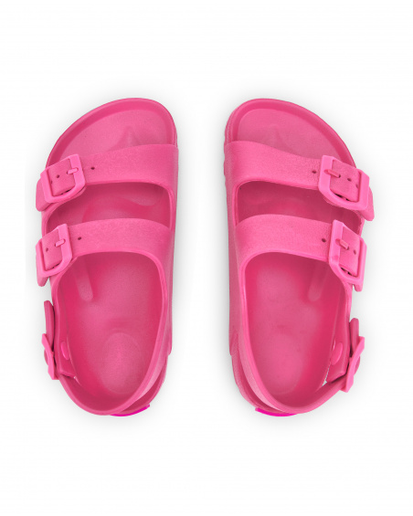Sandales fille fuchsia en caoutchouc Collection Acid Bloom