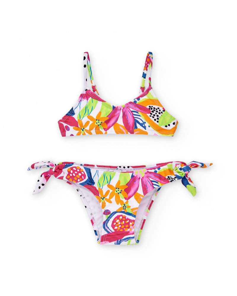 Bikini blanc fille Collection Acid Bloom