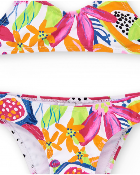 Bikini blanc fille Collection Acid Bloom