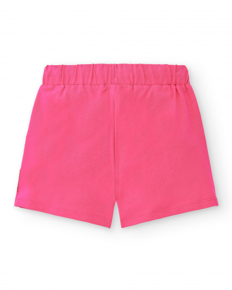 Short fille fuchsia en maille Collection Acid Bloom