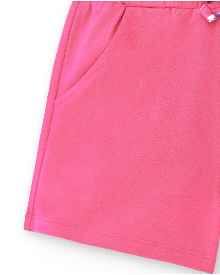 Short fille fuchsia en maille Collection Acid Bloom
