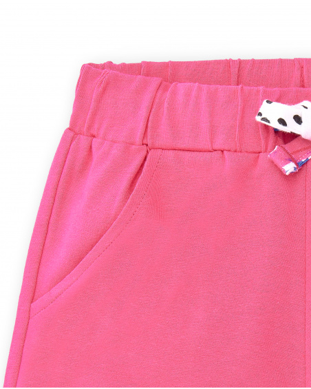 Short fille fuchsia en maille Collection Acid Bloom
