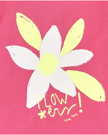 Débardeur fille fuchsia en maille Collection Acid Bloom