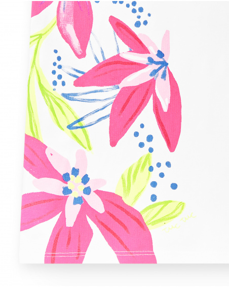 T-shirt fille en maille blanc Collection Acid Bloom