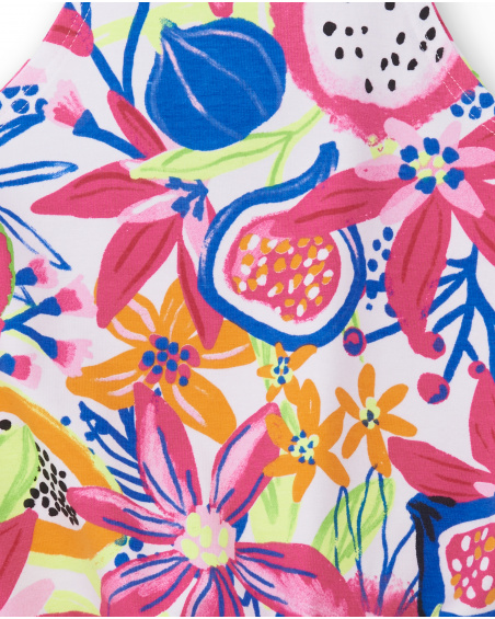 T-shirt fille fuchsia en maille nouée Collection Acid Bloom