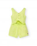 Combinaison fille en popeline verte Collection Acid Bloom Combinaison fille en popeline verte Collection Acid Bloom