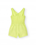 Combinaison fille en popeline verte Collection Acid Bloom Combinaison fille en popeline verte Collection Acid Bloom