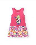 Robe fille fuchsia en maille Collection Acid Bloom Robe fille fuchsia en maille Collection Acid Bloom