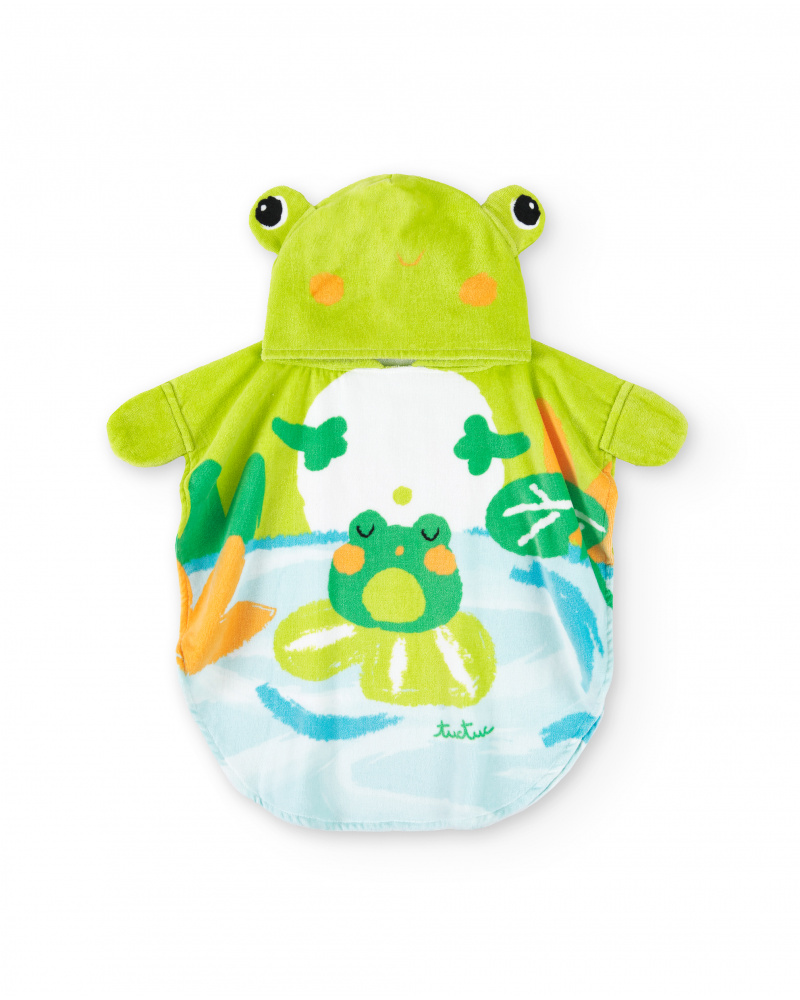 Serviette Poncho Verte Enfant Collection Water Lilies