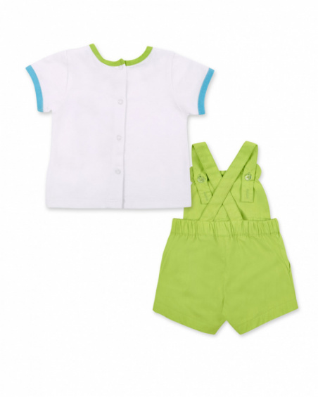 Ensemble garçon en popeline tricotée verte Collection Water
